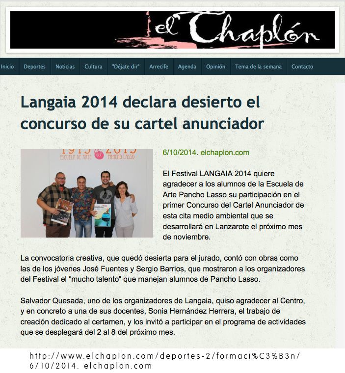 Concurso de Carteles pancho Lasso Langaia2014
